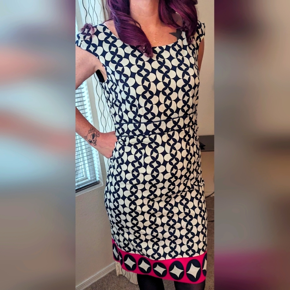 Alex Marie Blue White midi dress